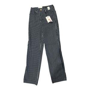 Judy Blue High Waist Striped Straight Leg Jeans JB88751 Dark Blue White Size 7/2